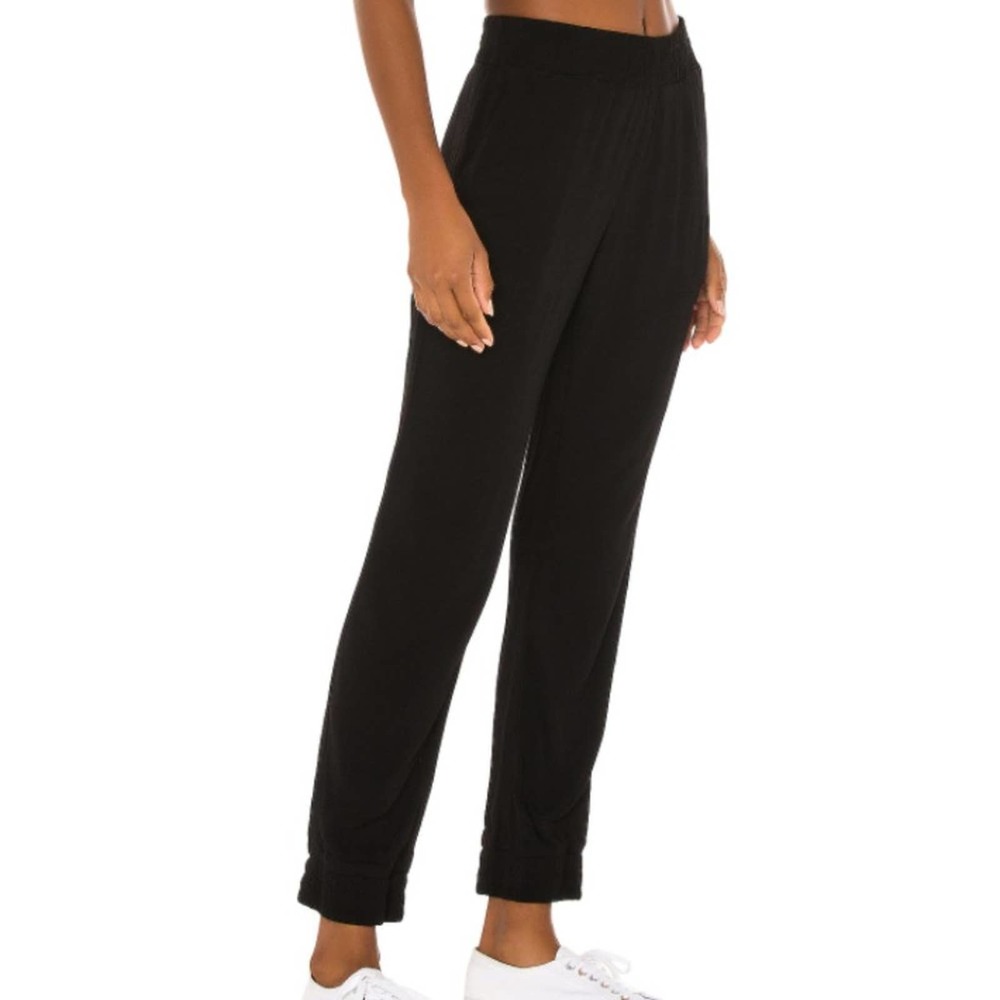 MONROW Black Crepe Skinny Pocket Joggers SZ Medium